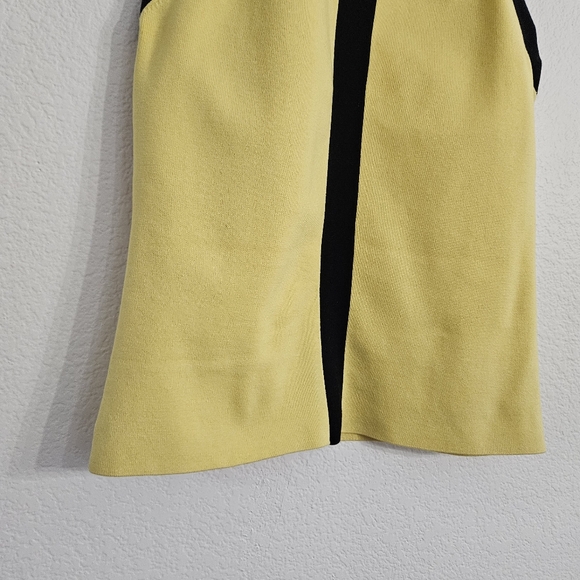 Cache Yellow Mod Colorblock Stretch Silk Halter Top Size Large - Picture 3 of 7
